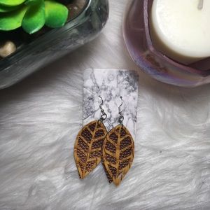 Natural & Bronze Leaf Earrings